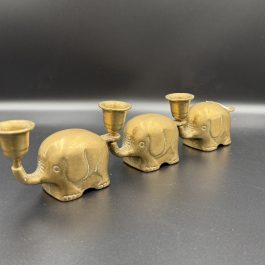 Świeczniki z mosiądzu słonie