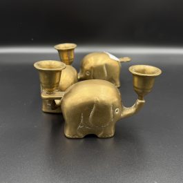 Świeczniki z mosiądzu słonie